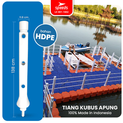 SPEEDS 138cm Pole Handrail Floating Cube HDPE Floating Dock 3-Hole Magic Float LX 001-1602