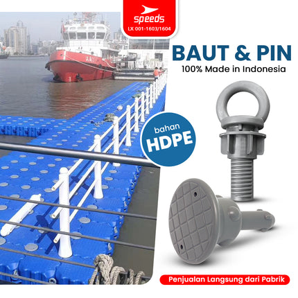 SPEEDS Pin Locking Pin Bolt Screw Floating Cube HDPE Material Floating Dock Magic Float LX 001-1603