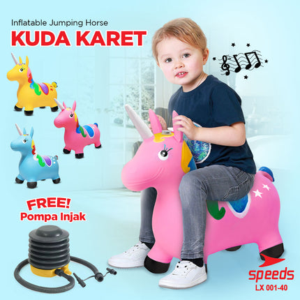 SPEEDS Mainan Kuda-Kudaan Karet Tiup Anak Jumping Horse 001-40