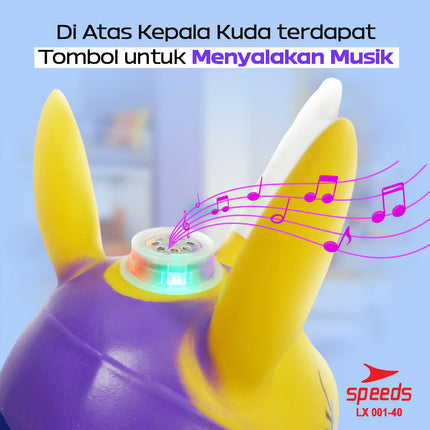 SPEEDS Mainan Kuda-Kudaan Karet Tiup Anak Jumping Horse 001-40