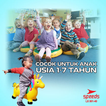SPEEDS Mainan Kuda-Kudaan Karet Tiup Anak Jumping Horse 001-40