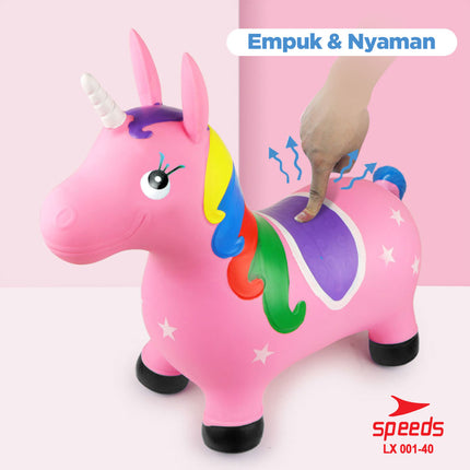 SPEEDS Mainan Kuda-Kudaan Karet Tiup Anak Jumping Horse 001-40