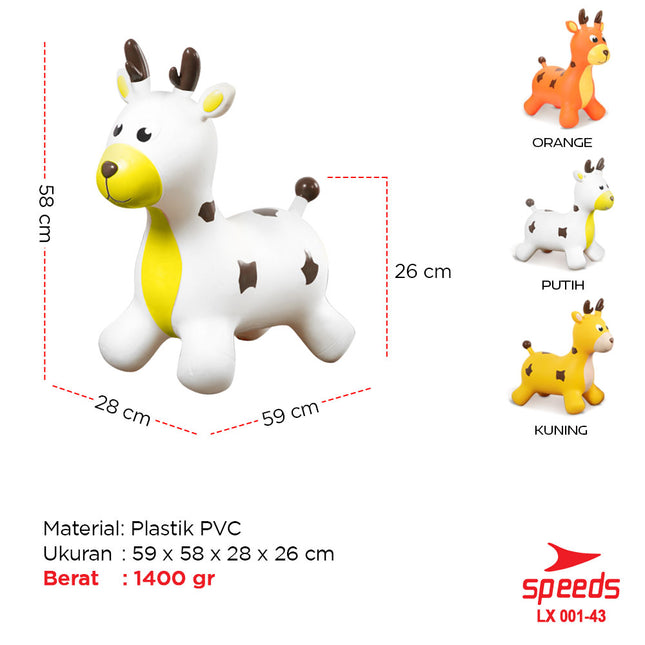 SPEEDS Rubber Rocking Horse Animal Jumping Horse 001-43
