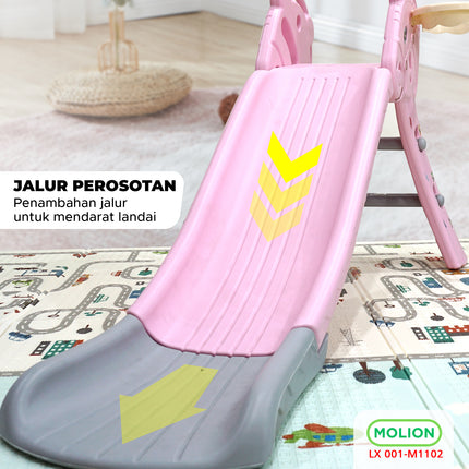 SNI Toys Children's Slide with Fence Swing Rocking Horse and Standard Mat 001-M1102