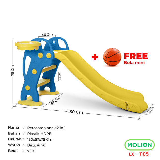 SNI Certified Kids Slide, Horse Slide, Children's Entertainment, HDPE Standard 001-M1105