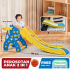 SNI Children's Slide Toy HDPE Kids Slide Playground Toy Free Basketball Hoop Standard 001-M1106
