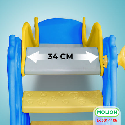 SNI Children's Slide Toy HDPE Kids Slide Playground Toy Free Basketball Hoop Standard 001-M1106