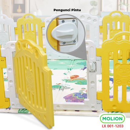 Baby Playpen Baby Fence Baby Play Toy Playfence Baby Fence with Slide Rocking Horse Sturdy Babyfence 001-M1203