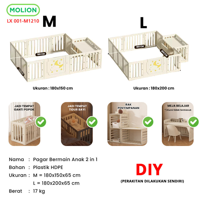 Baby Playpen Multifunctional HDPE Baby Fence Sturdy Play Fence Baby Fence 001-M1210