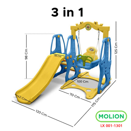 Kids Swing Slide 3in1 Toys Toddler Slide Swing with SNI Standard 001-M1301