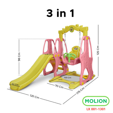Kids Swing Slide 3in1 Toys Toddler Slide Swing with SNI Standard 001-M1301