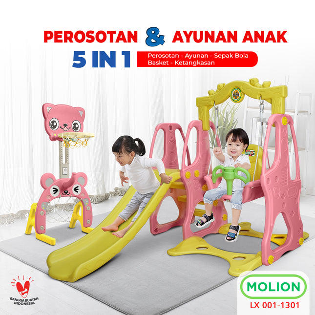 Kids Swing Slide 3in1 Toys Toddler Slide Swing with SNI Standard 001-M1301