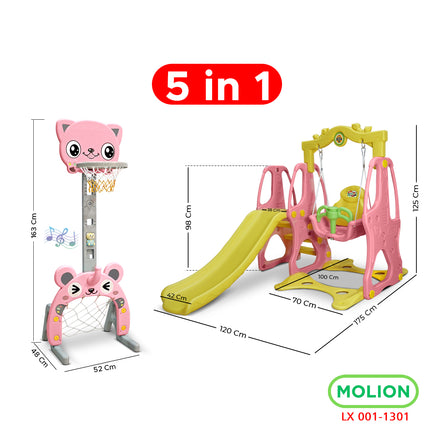 Kids Swing Slide 3in1 Toys Toddler Slide Swing with SNI Standard 001-M1301