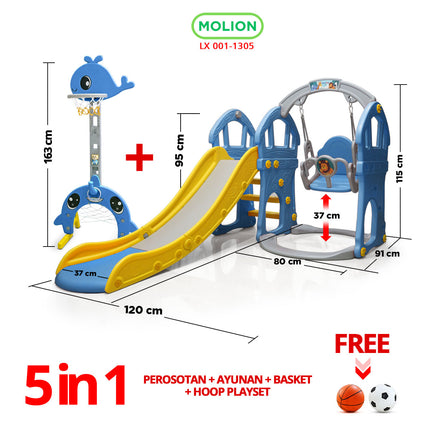 SNI Kids' Slide Swing Set 3-in-1 Premium - Standard 001-M1305