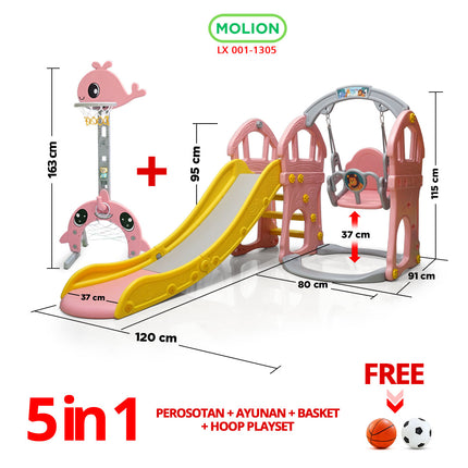 SNI Kids' Slide Swing Set 3-in-1 Premium - Standard 001-M1305