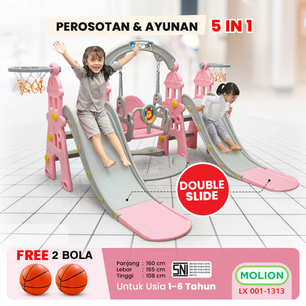 5-in-1 Slide Swing Double Slide Playground 001-M1313