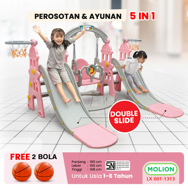 5-in-1 Slide Swing Double Slide Playground 001-M1313