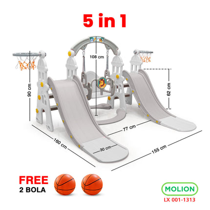 5-in-1 Slide Swing Double Slide Playground 001-M1313