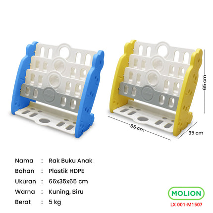 3-Tier Kids Book Rack Magazine Comic Organizer Storage Rack LX 001-M1507 Rocking Horse Slide