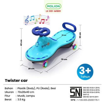 SPEEDS Push Car Twister Car Swing Car Ride On Musical Kids Toy Car 001-M1801