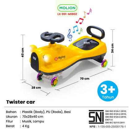 SPEEDS Twister Car Mainan Mobil Dorong Musik Anak 001-M1802