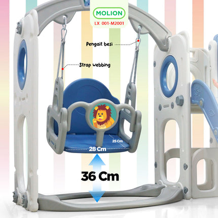 6in1 Playhouse Playground Slide Play House Indoor Outdoor Children's Playground Toy 001-M2001