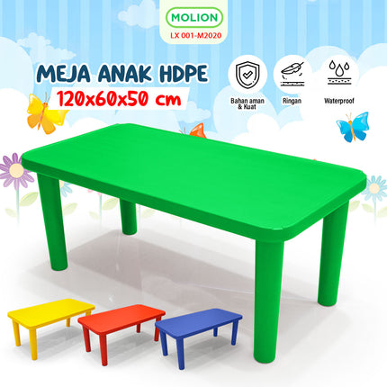 Children's Study Desk Thick Sturdy Rectangular HDPE Kids Table Preschool Kindergarten Rectangular Table 001-M2020