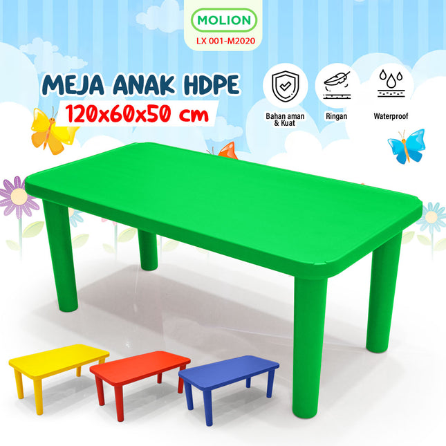 Children's Study Desk Thick Sturdy Rectangular HDPE Kids Table Preschool Kindergarten Rectangular Table 001-M2020