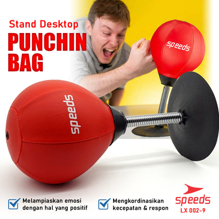 SPEEDS Table Punching Boxing Ball Leather Material for Stress Relief Punching Boxing Ball Speed Ball Mini 002-9