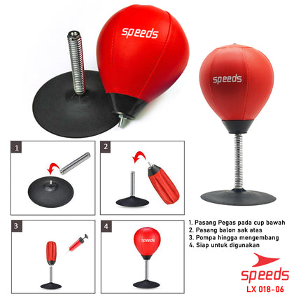 SPEEDS Table Punching Boxing Ball Leather Material for Stress Relief Punching Boxing Ball Speed Ball Mini 002-9
