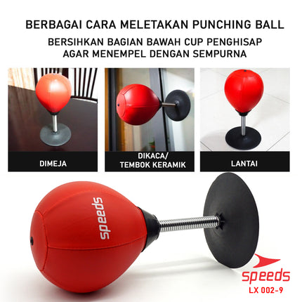 SPEEDS Table Punching Boxing Ball Leather Material for Stress Relief Punching Boxing Ball Speed Ball Mini 002-9