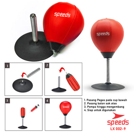 SPEEDS Table Punching Boxing Ball Leather Material for Stress Relief Punching Boxing Ball Speed Ball Mini 002-9