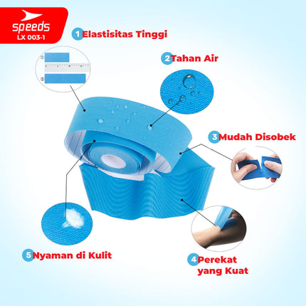 SPEEDS Kanesio Tape / Tapping / Kinesiology Tape 2.5cm x 5m Termurah Tapping Wrist Olahraga Fitness 003-1