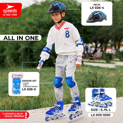 SPEEDS Roller Skates for Kids and Adults, Power King Inline Skates, Full Rubber PU Light-Up Wheels, 1 imported item 003-1000