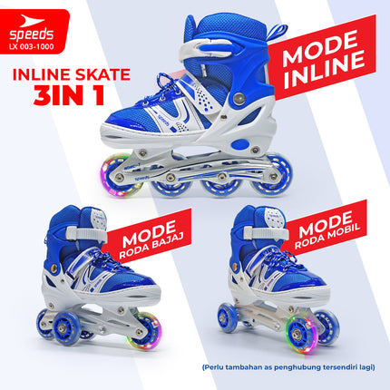 SPEEDS Roller Skates for Kids and Adults, Power King Inline Skates, Full Rubber PU Light-Up Wheels, 1 imported item 003-1000