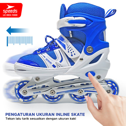 SPEEDS Roller Skates for Kids and Adults, Power King Inline Skates, Full Rubber PU Light-Up Wheels, 1 imported item 003-1000