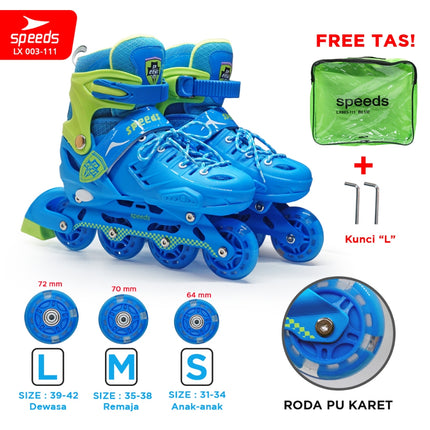 SPEEDS Kids and Adult Inline Roller Skates Full PU Rubber Wheels 003-111