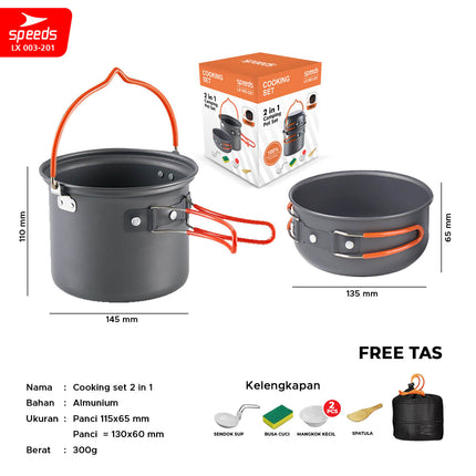 SPEEDS Alat Masak Set Nesting 2in1 003-201