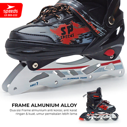 SPEEDS Children and Adult Roller Skates Inline Skate Full Rubber PU Light-Up Wheels 1 Random Color 003-222