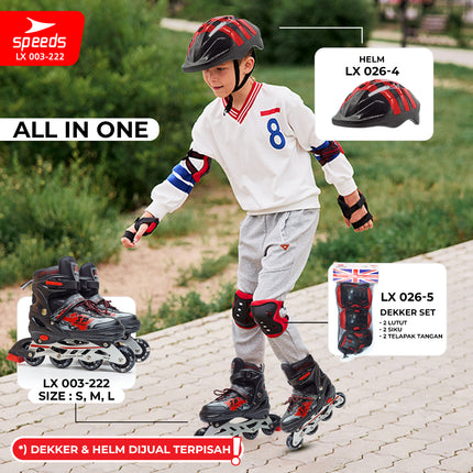 SPEEDS Children and Adult Roller Skates Inline Skate Full Rubber PU Light-Up Wheels 1 Random Color 003-222
