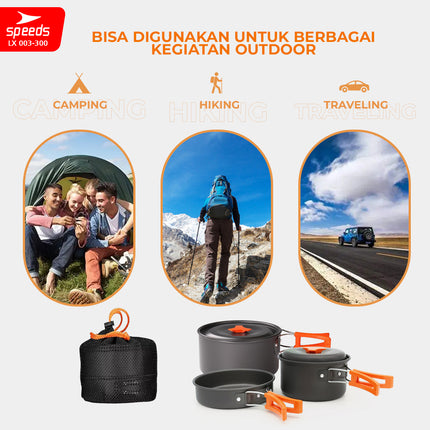 SPEEDS Alat Masak Set CampingNesting 3in1 003-300