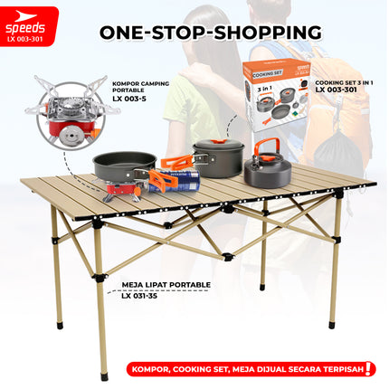 SPEEDS Alat Masak Camping Panci Set 3in1 003-301