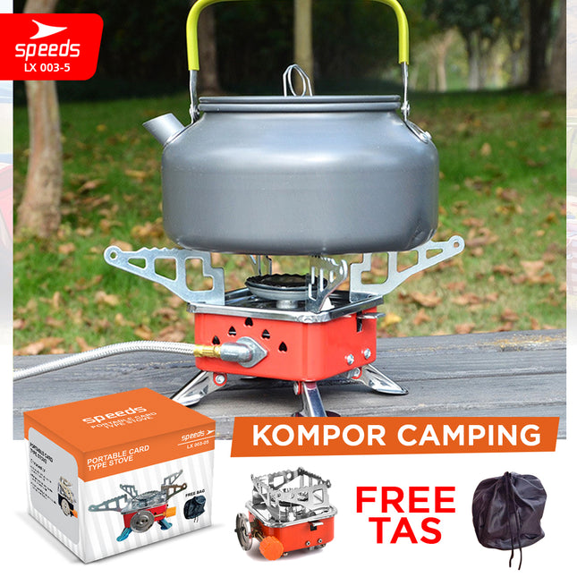 SPEEDS Portable Mini Gas Camping Stove Foldable Portable Stove Windproof Portable Stove + BAG 003-5