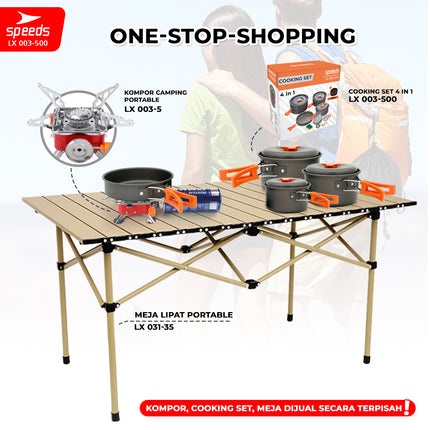 SPEEDS Alat Masak Set Camping Nesting 4in1 003-500