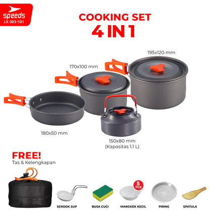 SPEEDS Alat Masak Set Nesting 4in1 003-501