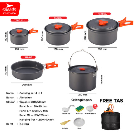 SPEEDS Alat Masak Set Nesting 5in1 003-600