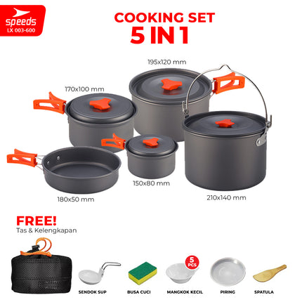 SPEEDS Alat Masak Set Nesting 5in1 003-600