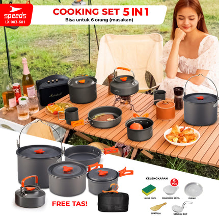 SPEEDS Alat Masak Set Camping Nesting 4in1 003-601