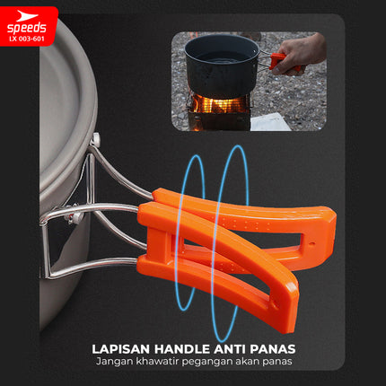 SPEEDS Alat Masak Set Camping Nesting 4in1 003-601