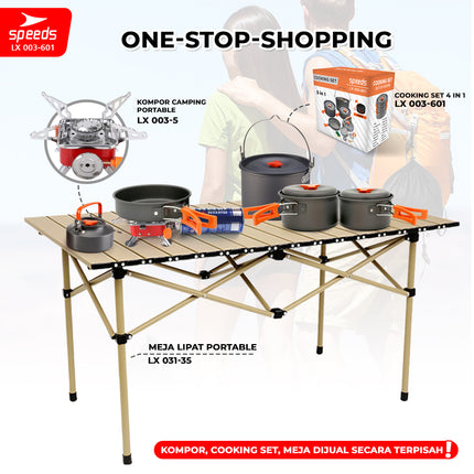 SPEEDS Alat Masak Set Camping Nesting 4in1 003-601